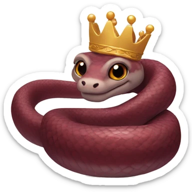 cute maroon snake with a crown sticker