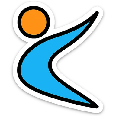 minimal energetic icon with wavy swoosh motif, abstract athletic inspiration, no text or brand marks sticker