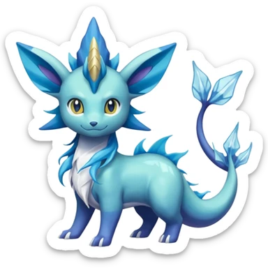 Suicune-Aurorus-Vaporeon-Meganium-fusion (full body) sticker