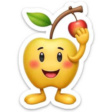 Create a silly, exaggerated iOS-style yellow emoji doing a playful slapstick pose: it lifts its own leg up and sticks its tongue out as if making a goofy face at its own foot. Smooth Apple-emoji gradients, rounded shapes, glossy shading, simple eyes, transparent background. sticker