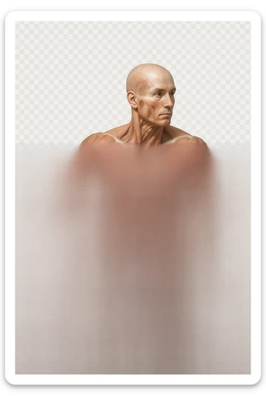 CORPO UMANO ANATOMICO REALISTICO CHE SVOLGE UN ESERCIZIO DI MOBILITà ALLE ANCHE, iperrealistico 4k sticker