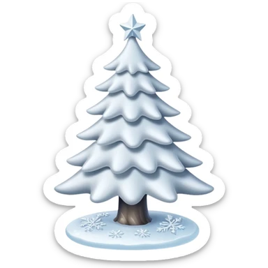 White christmas tree with cold theme sticker