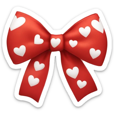 red bow with white hearts on it  sticker