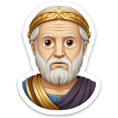 Cinematic Realistic portrait of Plato, depicted as a wise ancient philosopher with a contemplative gaze and detailed traditional Greek attire, rendered in soft, classical lighting that evokes antiquity sticker