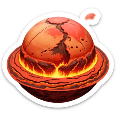 Planet with Olympus mons sticker
