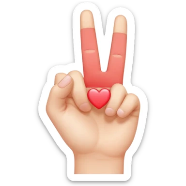 One hand crossing index finger over thumb like the Kpop finger heart sticker