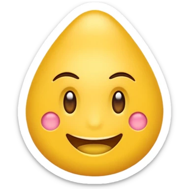 Maracujá estilizado, amarelo vibrante, carinha fofa e expressiva, traços simples em estilo emoji, fundo transparente. sticker