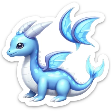 Translucent luminescent bioluminescent glossy Lapras-Meloetta-Vaporeon-Dialga-Suicune-fusion sticker