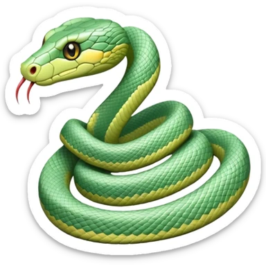 A pastel green snake sticker