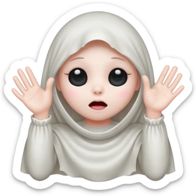 Okay those are wonderful, now make the ghost cover his eyes with cute little hands. Make sure the blush and the cuteness is retained sticker