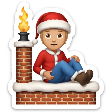 Cristmas male sit down on a chimney sticker