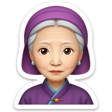 old chinese woman with Compassion - sympathetic concern for the sufferings of others sticker
