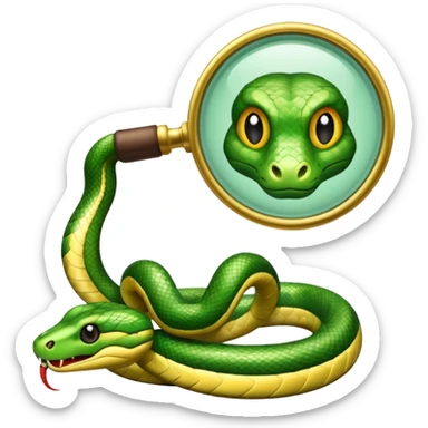 una lupa ed un serpente sticker