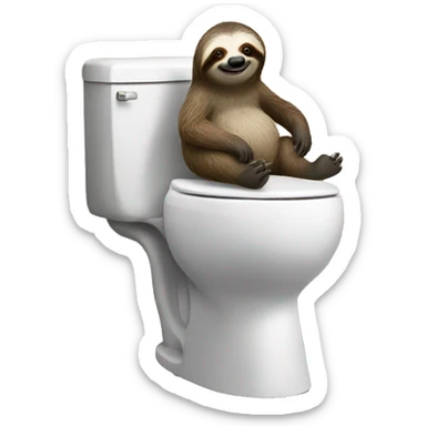 Sloth sitting on toilet sticker
