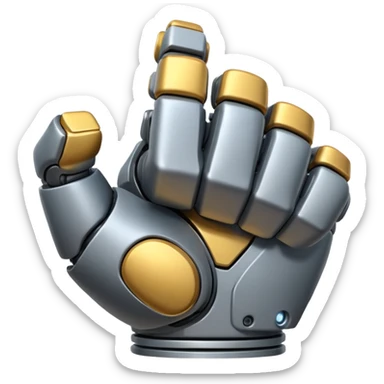 bulky robot fist, clear backside view sticker