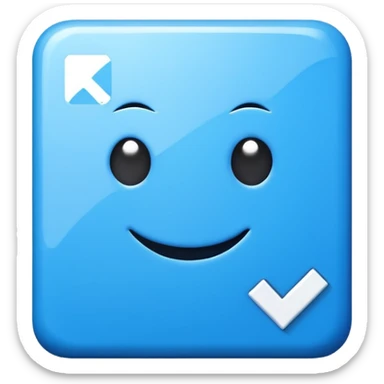 can u make roblox blue square checkmark and square should be tilted sticker