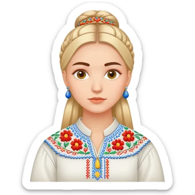 A young Ukrainian psychologist wearing a traditional embroidered vyshyvanka shirt sticker