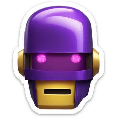 Purple LED DaftPunk-style robot talk box sticker