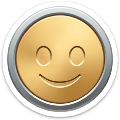 flat emoji style icon of a modern coin token, circular, metallic look, soft shadows, simple design, no text sticker