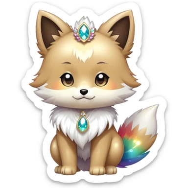  High quality detailed Cute Cool Kawaii stylish Pretty Chibi Fur-Sona Shiny Colorful Sparkly Fakemon Full Body sticker