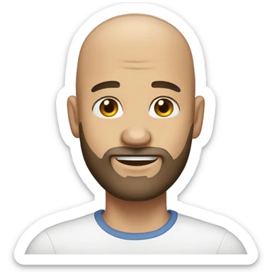 Bald man with beard. Very handsome.  sticker