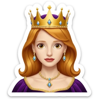 Jessica Chastain, as a queen sticker