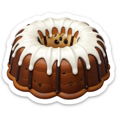 white frosting only chocolate chip bundt cake sticker