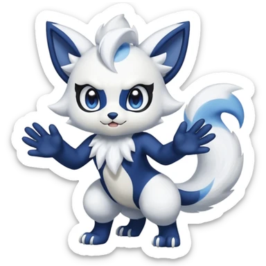 Meowstic-Absol-fusion (full body) sticker