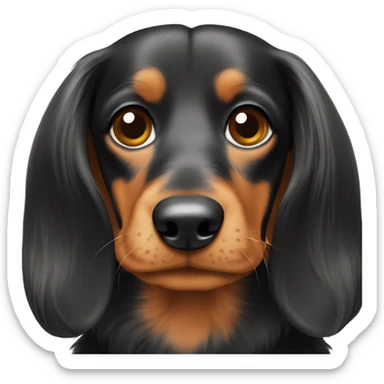 long hair dachund  sticker