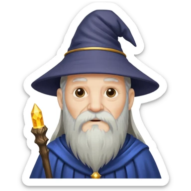 wizard old man black sticker