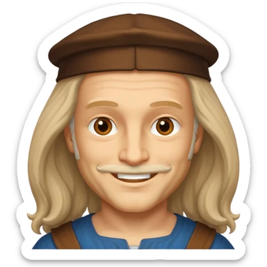 Young leonardo davinci  sticker