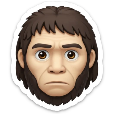 sad neanderthal sticker