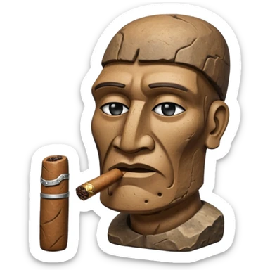 Easter island head smoking cigar sticker