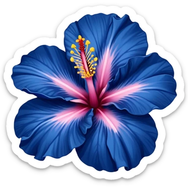 very Dark blue flower hibiscus only colour blue no pink or yellow use white for the middle of flower sticker
