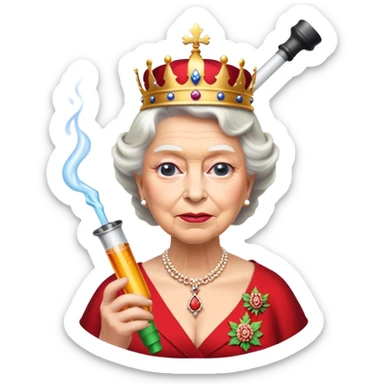 Queen of England hitting a bong  sticker