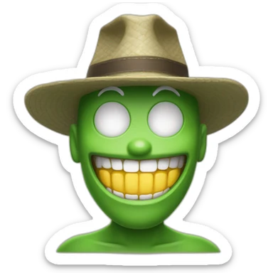 Um monstrinho verde com dentes afiados e chapeu de cozinheiro sticker