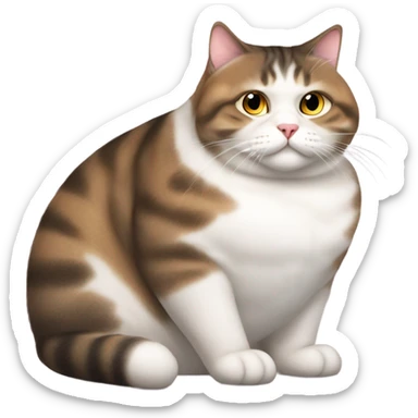 big fat obese pregnant cat sticker