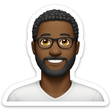 38 year old black man with glasses and beard sticker