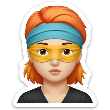 Blindfold person with different colors of hair. No trusting games with people blindfolded behind steering wheel sticker