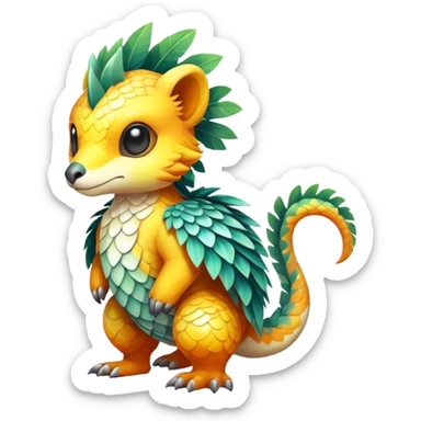 Cute cool fantasy tropical animal hybrid Fakemon full body sticker
