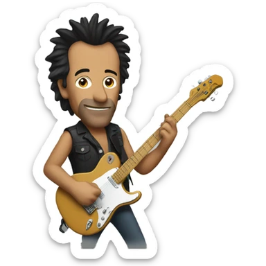 Springsteen playing guitar sticker