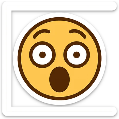 Create a simple and expressive emoji based on this person's face showing a surprised expression, in a simple and expressive emoji style with a transparent background. sticker