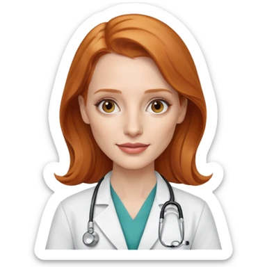 Jessica Chastain, as a dcotor sticker