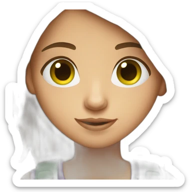 girl-with-brown-hair-green-eyes-with-phone-laptop sticker