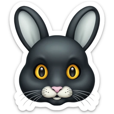 Tête de lapin squelette noire avec des G à la place des yeux  sticker