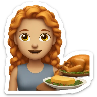 ginger girl at thanksgiving sticker
