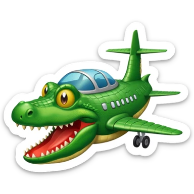 Hazme un cocodrilo con cuerpo de avión sticker