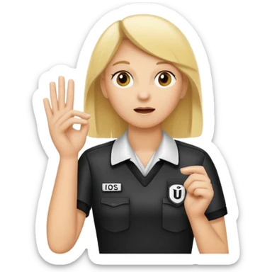 blonde sports referee calling time out sticker