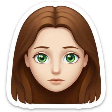 Im not pale but I'm whoite  I have greenish blue hazel eyes I have brown long hair middle part  sticker