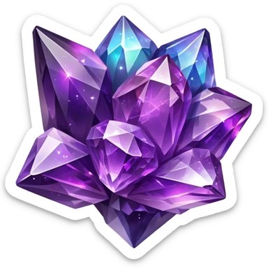 Complex Amethyst-rubby Nebula Galaxy Crystal sticker